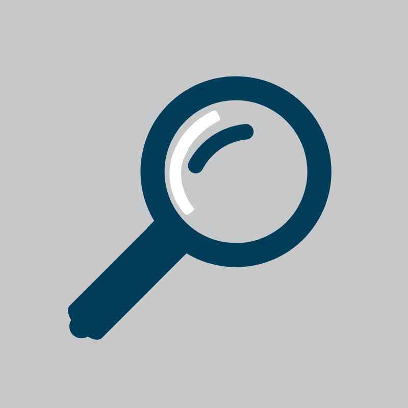 A cartoon image of a magnifying glass